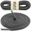 DELELE 2 Pair Oval Shoes laces Half Round 1/4" Athletic Shoelaces Shoe Strings Deep Dark Grey 55 inch view 2