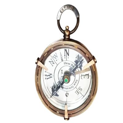 Black Antique Brass Compass Est.1718 with Box Marine Captain Personalized Working Compass Gift