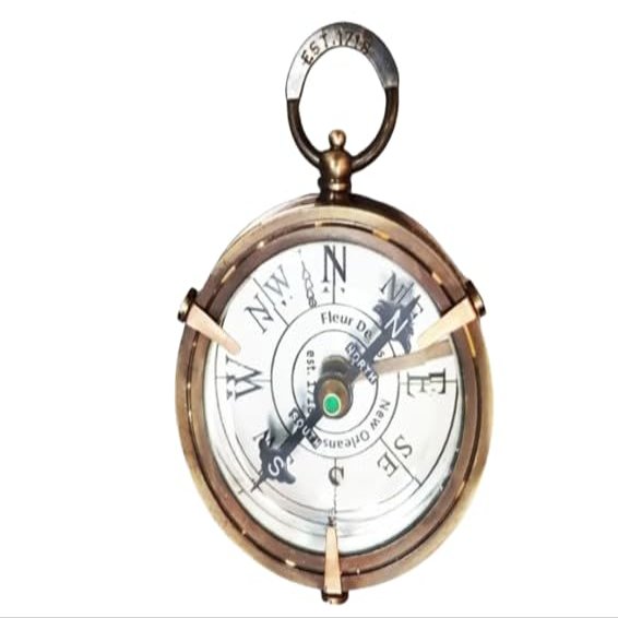 Black Antique Brass Compass Est.1718 with Box Marine Captain Personalized Working Compass Gift