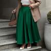 BTFBM Satin Skirts for Women Spring Fashion 2026 Elegant Flowy A-Line Cocktail Formal Silk Maxi Skirt Night Out Outfits(Dark Green, Medium) view 2