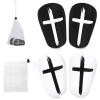 2 Pairs Soccer Shin Guards, 3.15x1.97 Inch Black & White Cross Protective Soccer Shin Pads Mini Football Shin Pads Equipment for Youth Boys Girls Adults view 1