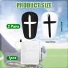 2 Pairs Soccer Shin Guards, 3.15x1.97 Inch Black & White Cross Protective Soccer Shin Pads Mini Football Shin Pads Equipment for Youth Boys Girls Adults view 2