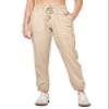 Willit Women Linen Pants Joggers Casual Lightweight Lounge Cotton Linen Travel Beach Summer Pants with Pockets 28" Khaki S view 2
