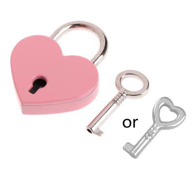 Love Padlock Vintage Heart Shape Lock With For Key Metal For Wish Lock For Bag Suitcase Luggage Book Jewelry
