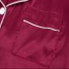 Hupohoi Unisex Girls Boys Kids Pajama Sets Button Down Satin Sleepwear Nighty 3PCS Silky Lounge Sets Nightwear Short Sleeve Long Pants, 3pcs-Wine Red, 10 view 4