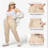 Willit Women Linen Pants Joggers Casual Lightweight Lounge Cotton Linen Travel Beach Summer Pants with Pockets 28" Khaki L view 4