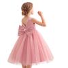 Flower Girl Dress Kids V-Back Puffy Tulle Satin Dress for Wedding Guest Formal Party Birthday Princess Pageant Prom Ball Gown view 1