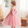 Flower Girl Dress Kids V-Back Puffy Tulle Satin Dress for Wedding Guest Formal Party Birthday Princess Pageant Prom Ball Gown view 2