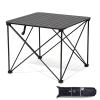 AoForce Camping Tables That Fold Up Lightweight with Carry Bag Aluminum Square Table Cross-Structure Design Foldable Table for Outdoor Picnic, Cooking(Black,69 * 69 * 56CM)