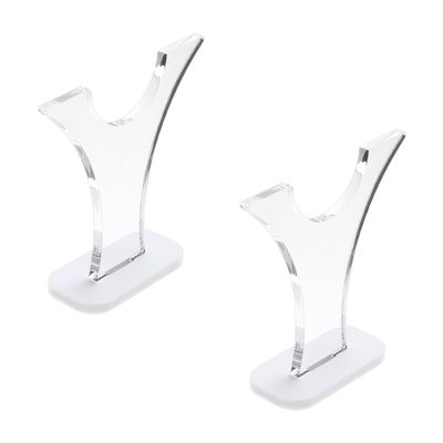MAYJOYDIY 1 Pair Acrylic Sword Display Stand Clear Sword Collection Display Stands Assembled Lightsaber Stand Blade Scabbard Display Table Support for Sword Collection Exhibit (Transparent)