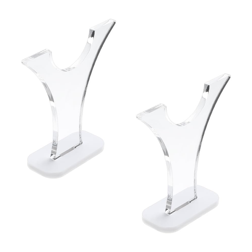 MAYJOYDIY 1 Pair Acrylic Sword Display Stand Clear Sword Collection Display Stands Assembled Lightsaber Stand Blade Scabbard Display Table Support for Sword Collection Exhibit (Transparent)