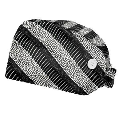 2 Pieces Scrub caps Women Scrub Cap Men Surgical Scrub Cap for Hospital Abstract Patch Multicoloured