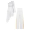 easyforever Women's Liturgical Praise Dance Tunic with Wide Leg Baggy Pants Set Church Worship Dancewear Ivory Small view 1
