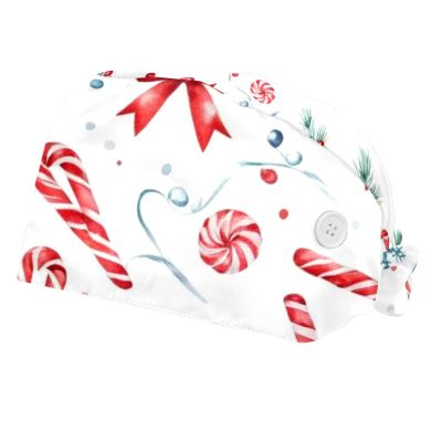 2 Pieces Scrub caps Women Scrub Caps Women Satin Lined Surgeon Caps for Hospital Candy Multicoloured