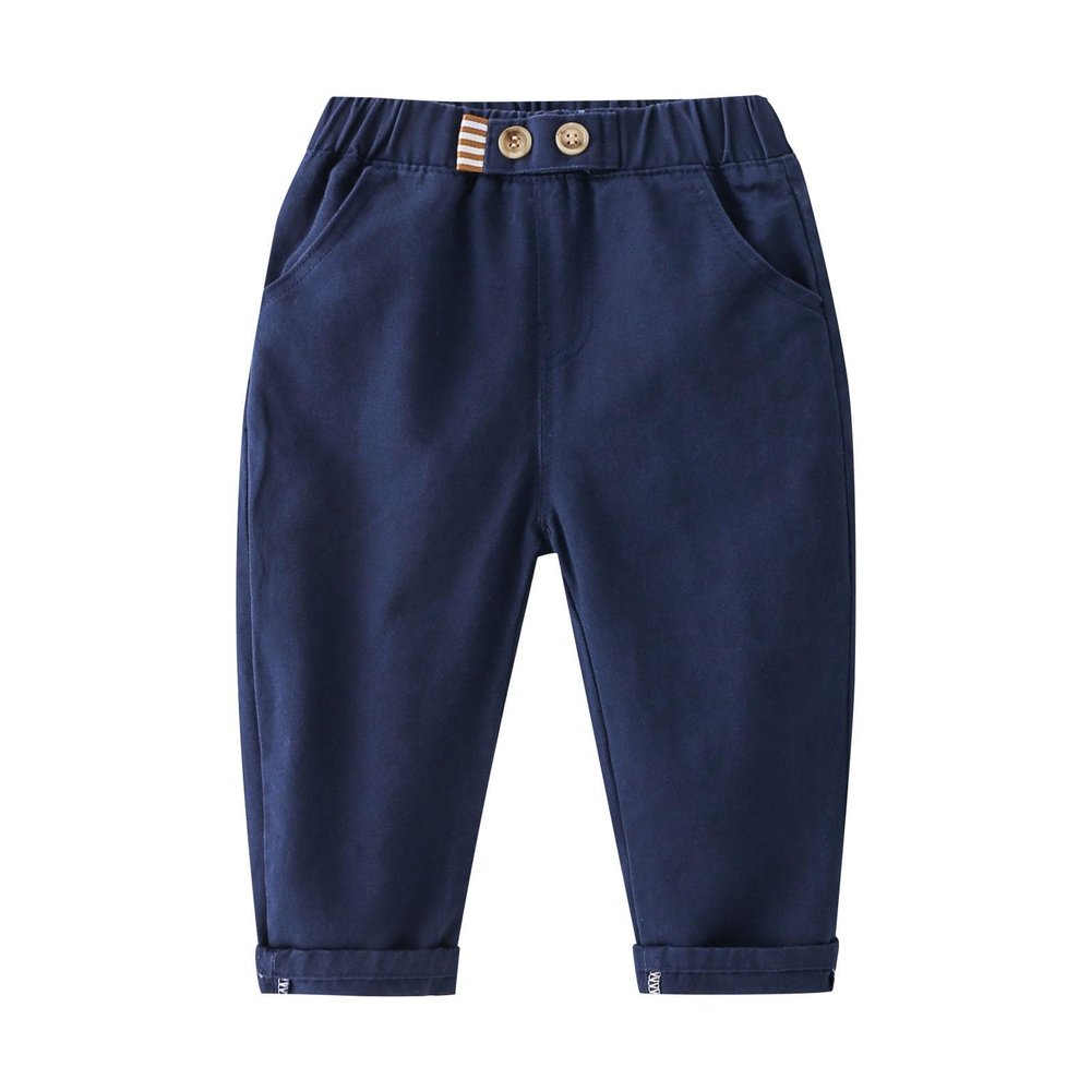 Baby Toddler Pull On Jogger Sweatpants Boys Loose Elastic High Waist Harem Fall Casual Pants with (Navy, 12-18 Months)