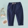 Baby Toddler Pull On Jogger Sweatpants Boys Loose Elastic High Waist Harem Fall Casual Pants with (Navy, 12-18 Months) view 2