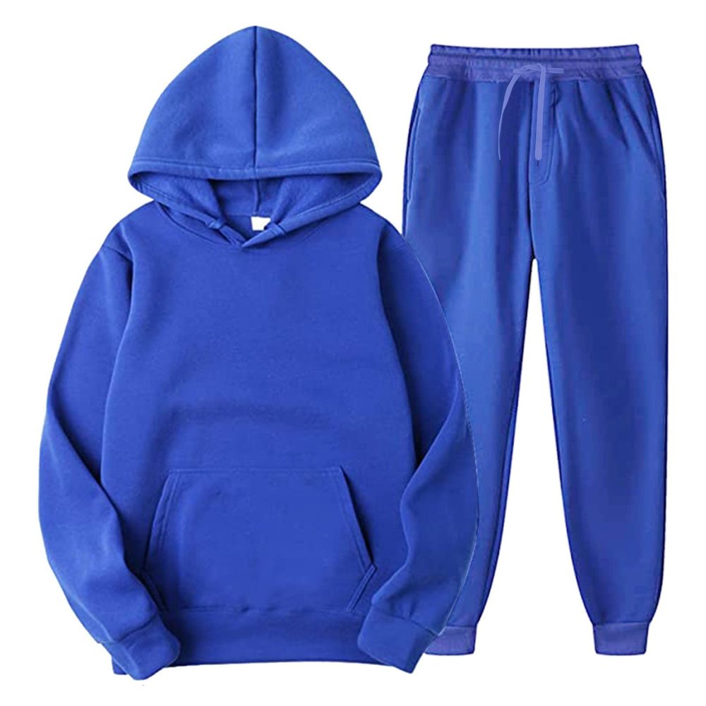 The Day of Deals of Men Track Suits 2 Piece Set Mens Track Suits 2 Piece Set Active Jogging Suits Sweatsuits Pullover Casual Workout Sports Outfits Suits Blue Small