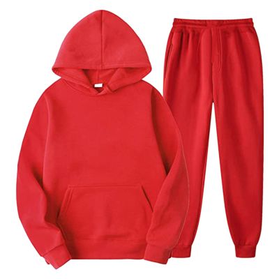 Deals Lightning of Today Prime Mens Sweatsuits 2 Piece Set Mens Track Suits 2 Piece Set Active Jogging Suits Sweatsuits Pullover Casual Workout Sports Outfits Suits Red 3X-Large