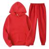 Deals Lightning of Today Prime Mens Sweatsuits 2 Piece Set Mens Track Suits 2 Piece Set Active Jogging Suits Sweatsuits Pullover Casual Workout Sports Outfits Suits Red 3X-Large view 1