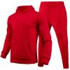 Deals Lightning of Today Prime Mens Sweatsuits 2 Piece Set Mens Track Suits 2 Piece Set Active Jogging Suits Sweatsuits Pullover Casual Workout Sports Outfits Suits Red 3X-Large view 4