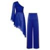 easyforever Women's Liturgical Praise Dance Tunic with Wide Leg Baggy Pants Set Church Worship Dancewear Royal Blue X-Large view 2