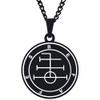 KOVEVE Engraved Silver Demons Symbol Sigils of Summoning Stainless Steel Befafes First Demon of War Pendant Necklace Chain view 1