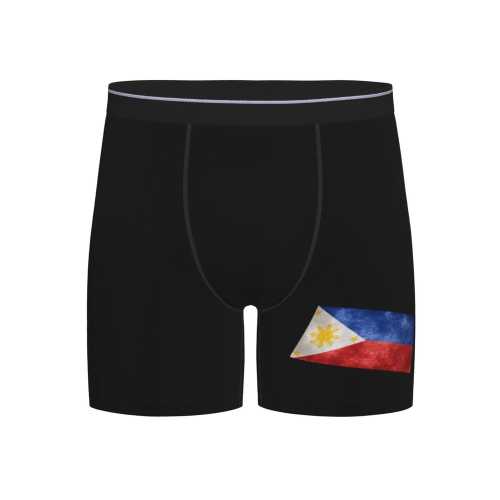 AIZBEGDLU The Philippines Flag Men's Briefs Soft Men's Boxer Briefs Black