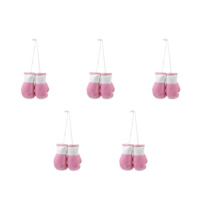 LUOZZY 10 pcs Mini Boxing Gloves Ornament Car Mirror Hanging Decoration Small Punching Gloves Pendant for Boxing Party Decor DIY Keychain Accessories - Pink