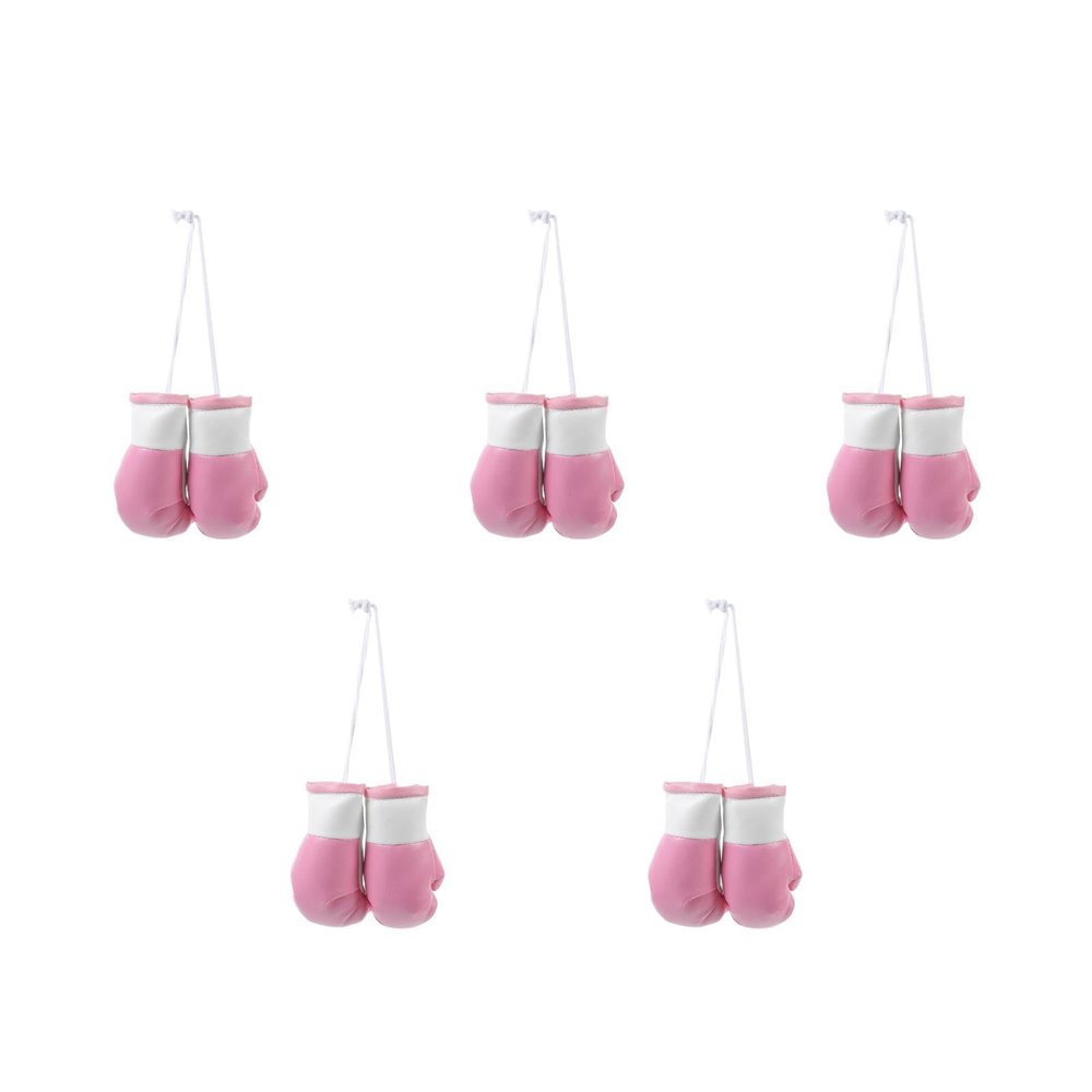 LUOZZY 10 pcs Mini Boxing Gloves Ornament Car Mirror Hanging Decoration Small Punching Gloves Pendant for Boxing Party Decor DIY Keychain Accessories - Pink