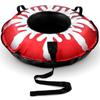BBTO Snow Tubes for Sledding 43.3" Snowflake Heavy Duty Inflatable Snow Tube with Canvas Cover for Adults Winter Outdoor Fun Sled Toys Winter Gift for Women Men view 1