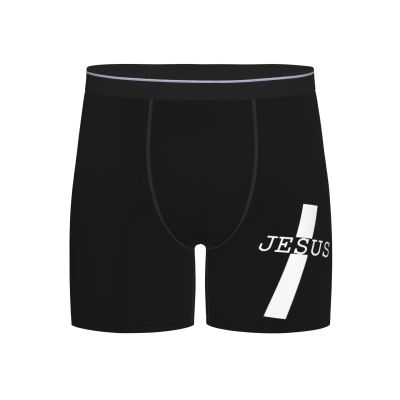 AIZBEGDLU Christian Cross Religion Team Jesus Men's Briefs Soft Men's Boxer Briefs Black