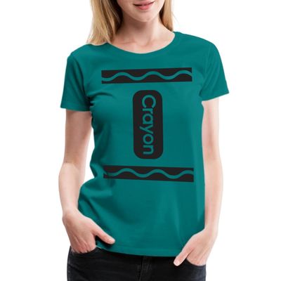 Spreadshirt Crayon Costume Group Halloween Costume Family Couple Costume Womens Premium T-Shirt, M, Teal