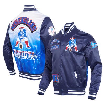 Pro Standard Men's Navy New England Patriots Sublimated Satin Full-Snap Jacket