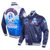 Pro Standard Men's Navy New England Patriots Sublimated Satin Full-Snap Jacket view 1