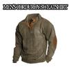 Dudlle Men's Sweaters, Dudlle Men's Sweaters, Outdoor Casual Cable Knit Pullover (Military Green,5XL) view 3