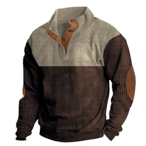 Dudlle Men's Sweaters, Dudlle Men's Sweaters, Outdoor Casual Cable Knit Pullover (Coffee color - A,XXL)