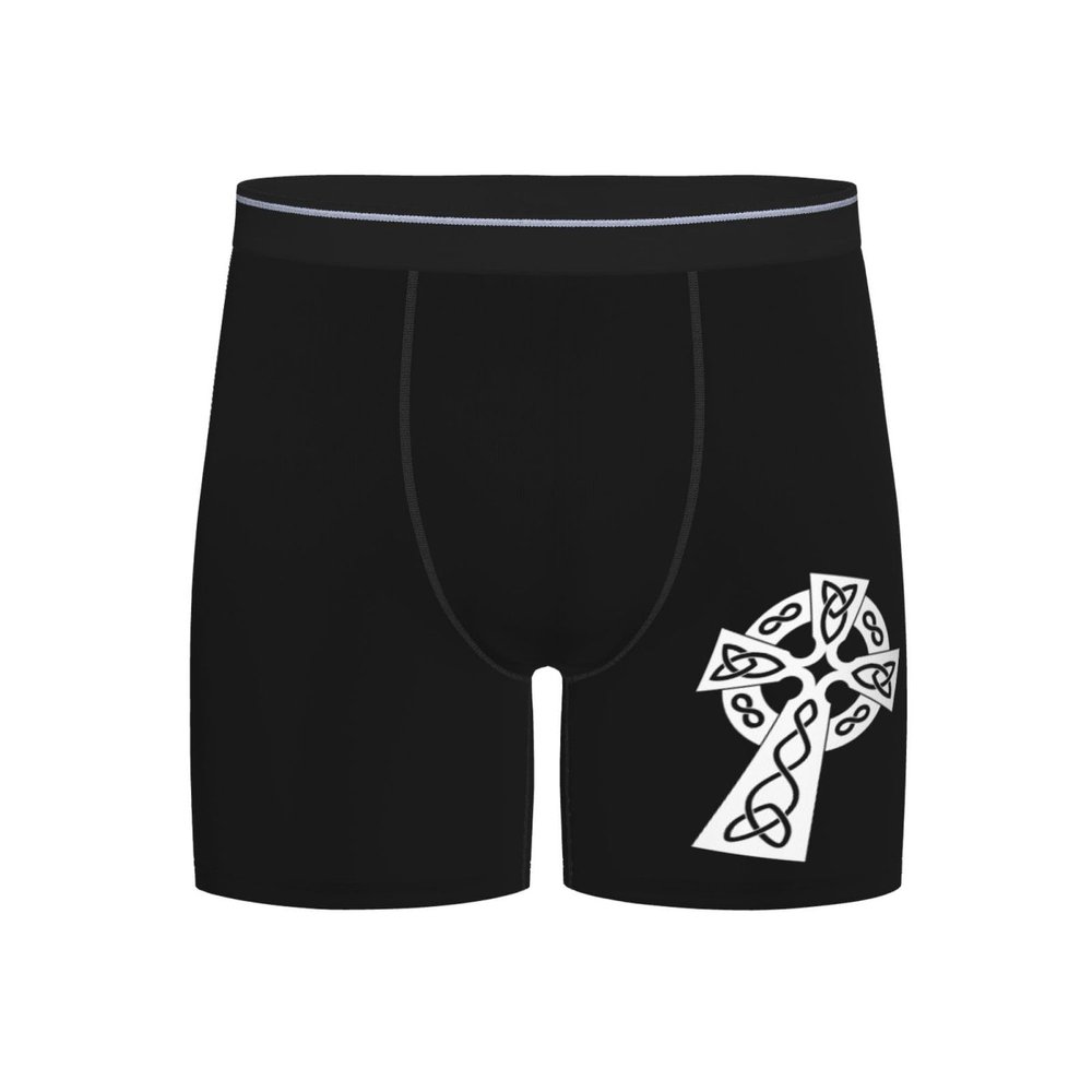 AIZBEGDLU Celtic Cross Men's Briefs Soft Men's Boxer Briefs Black