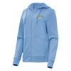 Antigua Women's Heather Powder Blue Los Angeles Chargers Seeker Full-Zip Hoodie Jacket view 1