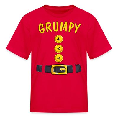 Spreadshirt Grumpy Dwarf Group Halloween Costume Family Costume Kid's T-Shirt, XL, red