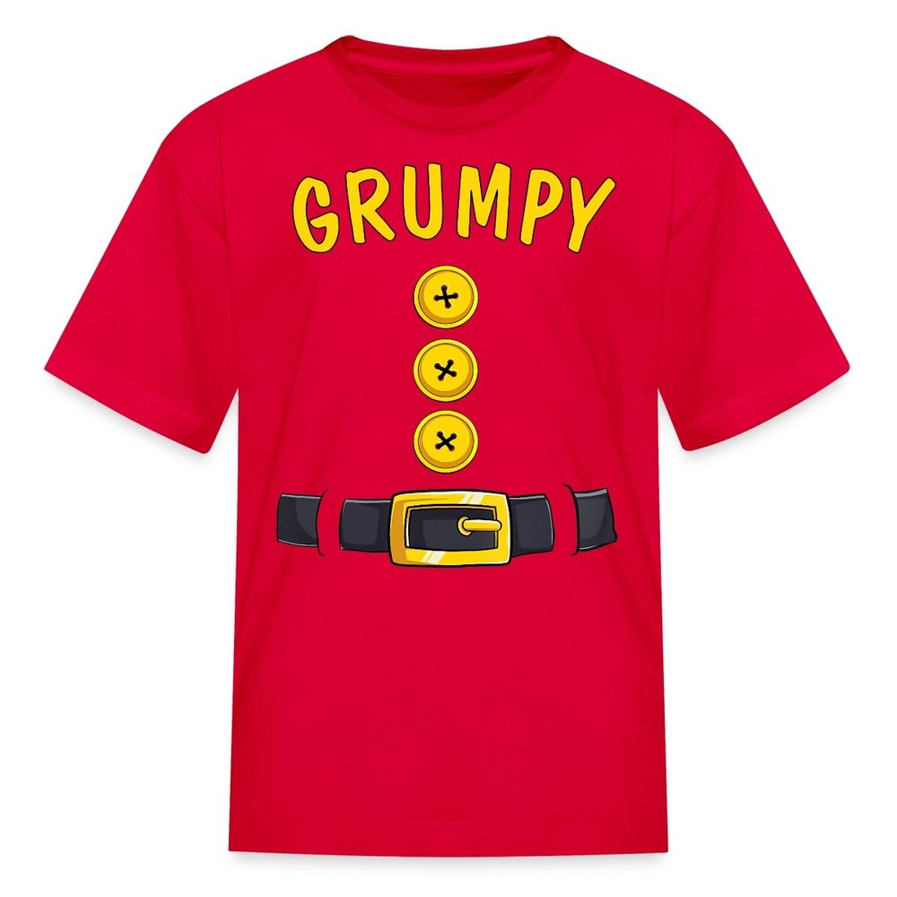 Spreadshirt Grumpy Dwarf Group Halloween Costume Family Costume Kid's T-Shirt, XL, red