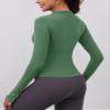 LOMON Long Sleeve Workout Tops Women Yoga Running Gym Shirts Slim Crop Top Golf Shirt(Green,Medium) view 2