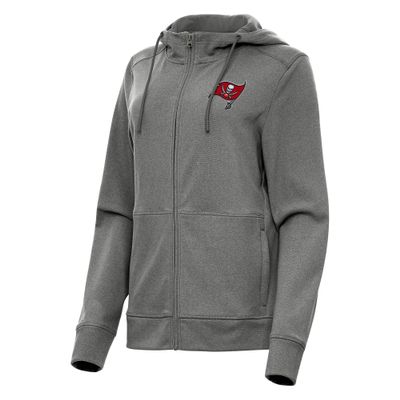 Antigua Women's Heather Charcoal Tampa Bay Buccaneers Seeker Full-Zip Hoodie Jacket