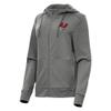 Antigua Women's Heather Charcoal Tampa Bay Buccaneers Seeker Full-Zip Hoodie Jacket view 1