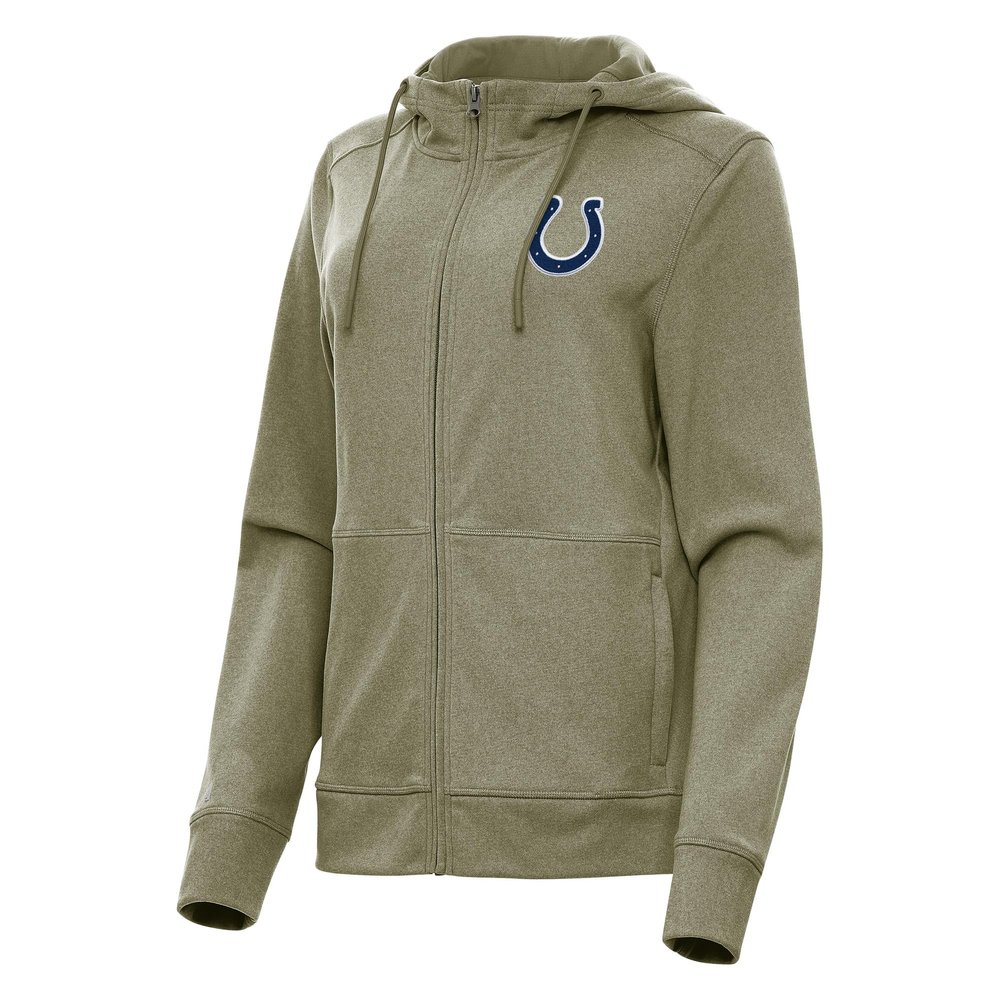 Antigua Women's Heather Olive Indianapolis Colts Seeker Full-Zip Hoodie Jacket