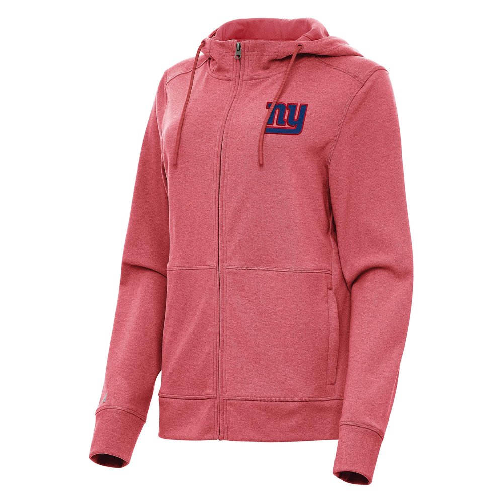 Antigua Women's Heather Red New York Giants Seeker Full-Zip Hoodie Jacket