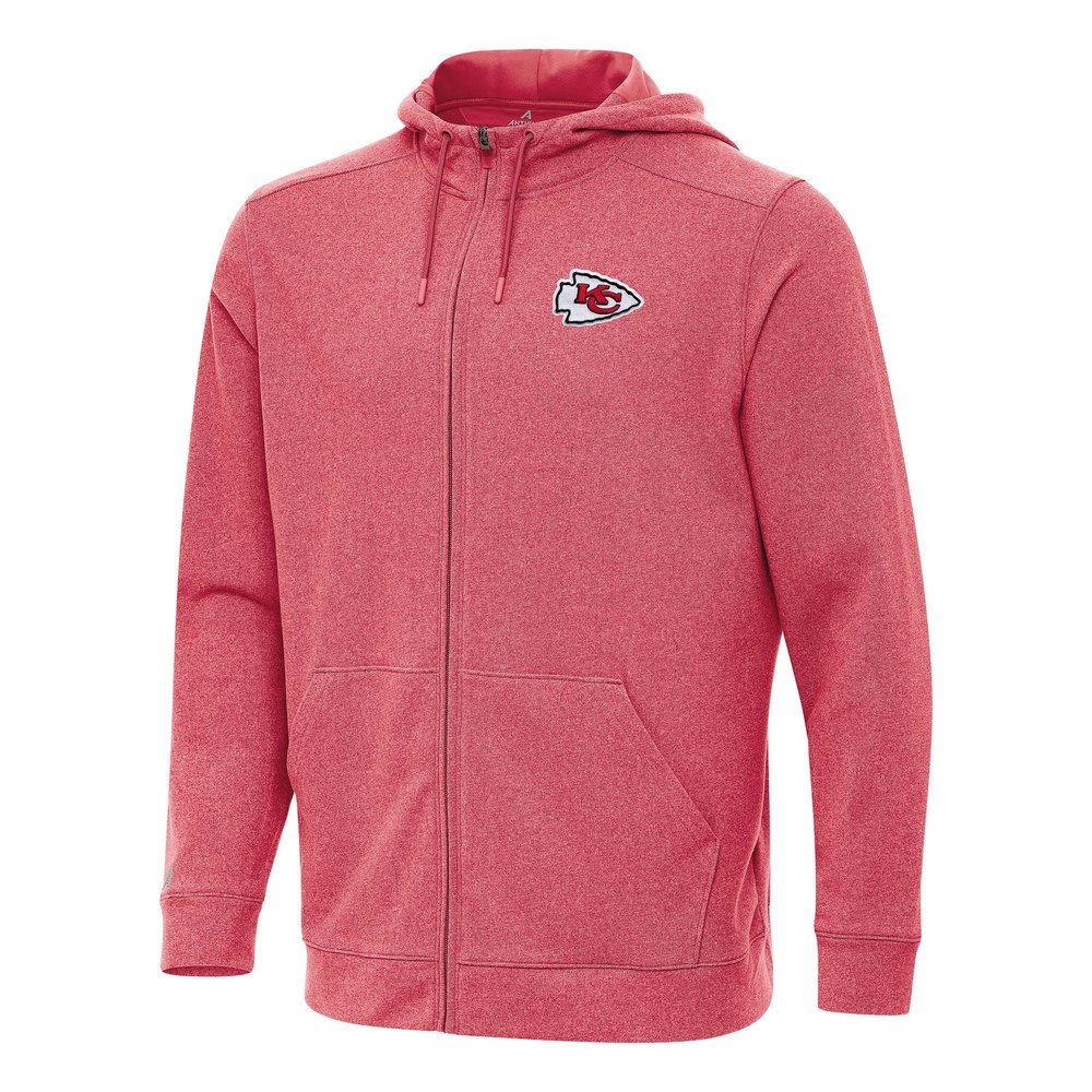 Antigua Men's Heather Red Kansas City Chiefs Effortless Full-Zip Hoodie