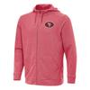 Antigua Men's Heather Scarlet San Francisco 49ers Effortless Full-Zip Hoodie