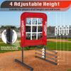9 Hole Pitching Net with Strike Zone, Baseball Pitching Target, Softball Pitching Net, Portable Pitcher Training Equipment Height AdjustableRed view 3