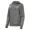 Antigua Women's Heather Charcoal Miami Dolphins Seeker Full-Zip Hoodie Jacket view 1