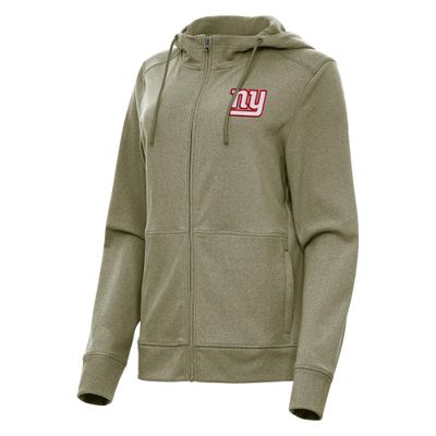 Antigua Women's Heather Olive New York Giants Seeker Full-Zip Hoodie Jacket